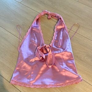 Kimchi Blue Satin Pink Halter Chemise